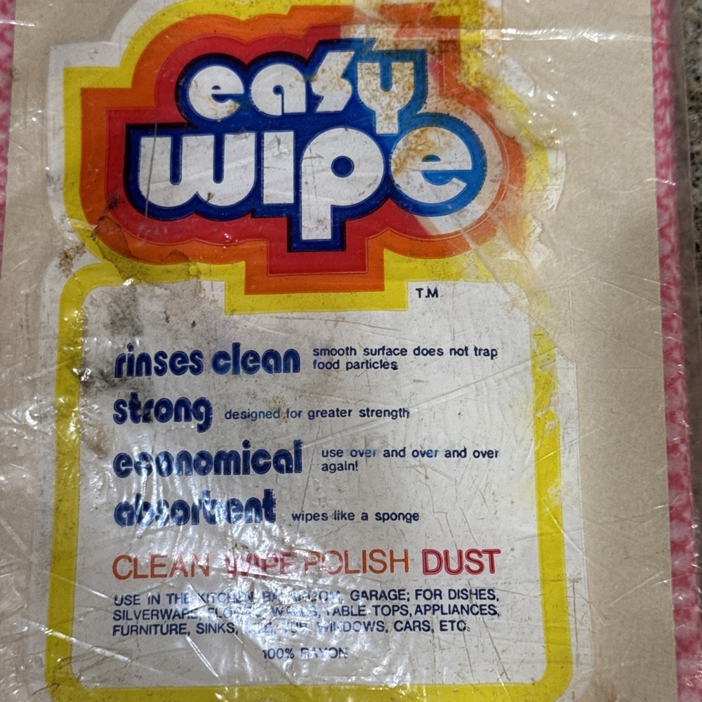 Vtg Magla Easy Wipe 10 Re-Usable Wiping Clothes Pink 24" x 14" Kitchen Cleaning - Picture 3 of 6